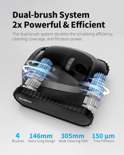 Beatbot AquaSense Cordless Robotic Pool Vacuum Cleaner - Intelligent Path Opimization, Cleans Floor, Walls, and Waterline - Ideal for Above & In-Ground Pools up to 2,260 sq.ft.