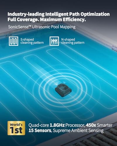 Beatbot AquaSense Cordless Robotic Pool Vacuum Cleaner - Intelligent Path Opimization, Cleans Floor, Walls, and Waterline - Ideal for Above & In-Ground Pools up to 2,260 sq.ft.