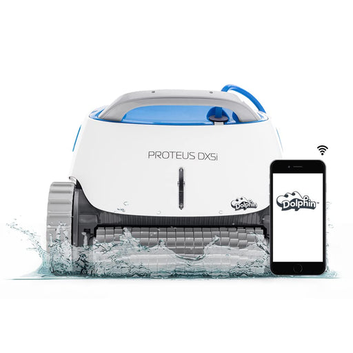 Dolphin Proteus DX5i Wi-Fi Robotic Pool Vacuum Cleaner Pools up to 50 FT - Waterline Scrubber Brush