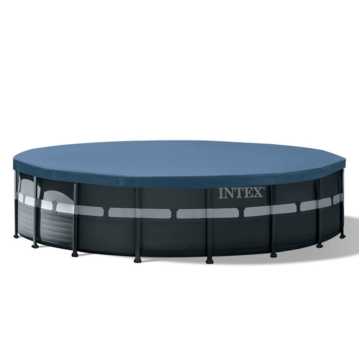 Intex Ultra XTR Frame 18' x 52" Above Ground Swimming Pool with Sand Filter Pump, Ladder, Cover, & Maintenance Accessory Kit with Vacuum and Skimmer