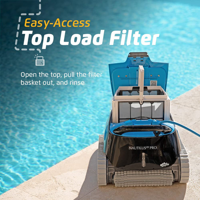 Dolphin Nautilus CC Pro Wi-Fi Robotic Pool Vacuum Cleaner up to 50 FT - Waterline Scrubber Brush