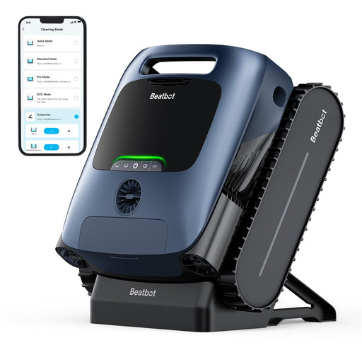 Beatbot Aquasense Pro Cordless Pool Cleaner Robot - Clarifies Water, Cleans Surface, Floor, Walls and Waterline, Intelligent Path Optimization, Surface Parking - Dark Blue