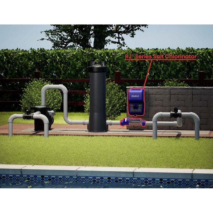 CircuPool RJ45+ Complete Salt Water Chlorination System for Swimming Pools | Titanium Cell & 7 Year Manufacturer Warranty | No DIY Install Penalty.